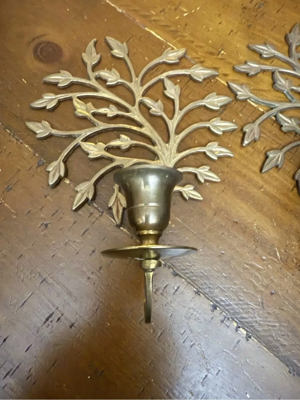 VTG. PAIR OF SOLID BRASS  CANDLE HOLDERS  MADE IN INDIA